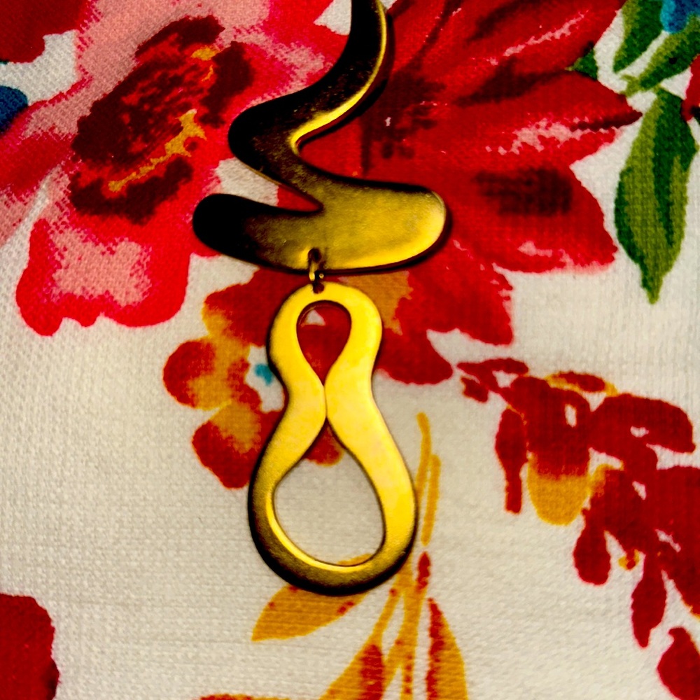 Vintage Norma Matte Gold Statement Brooch